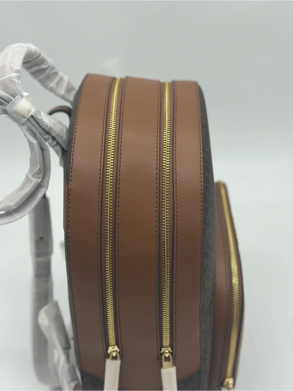 Michael Kors Brown and Tan Signature Logo Backpack